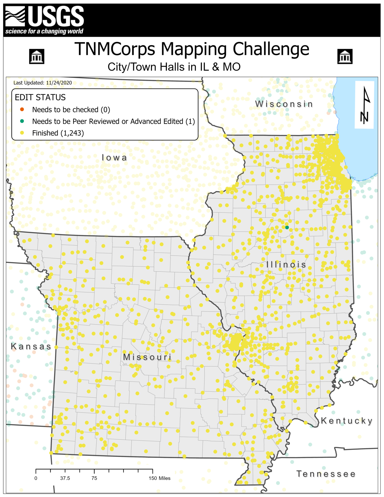 TNMCorps Mapping Challenge: City/Town Halls in IL & MO