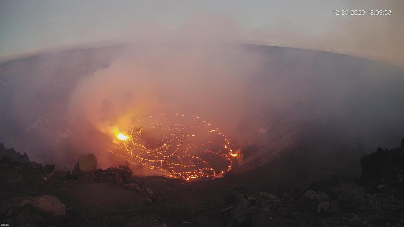 Color photograph of lava lake