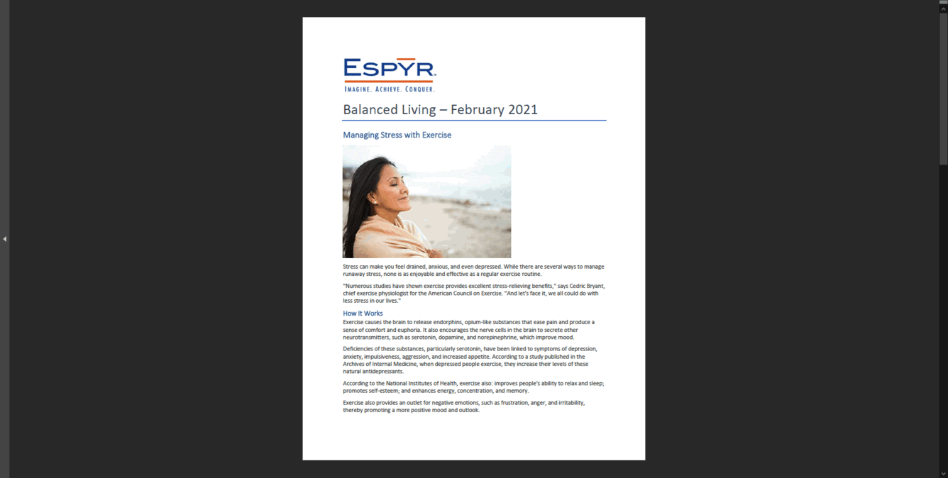 Balanced Living Newsletter Feb 2021 Front Cover