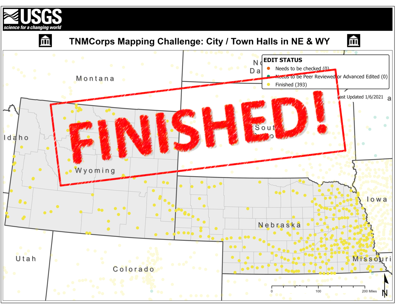 TNMCorps Mapping Challenge: City/Town Halls in NE & WY FINISHED