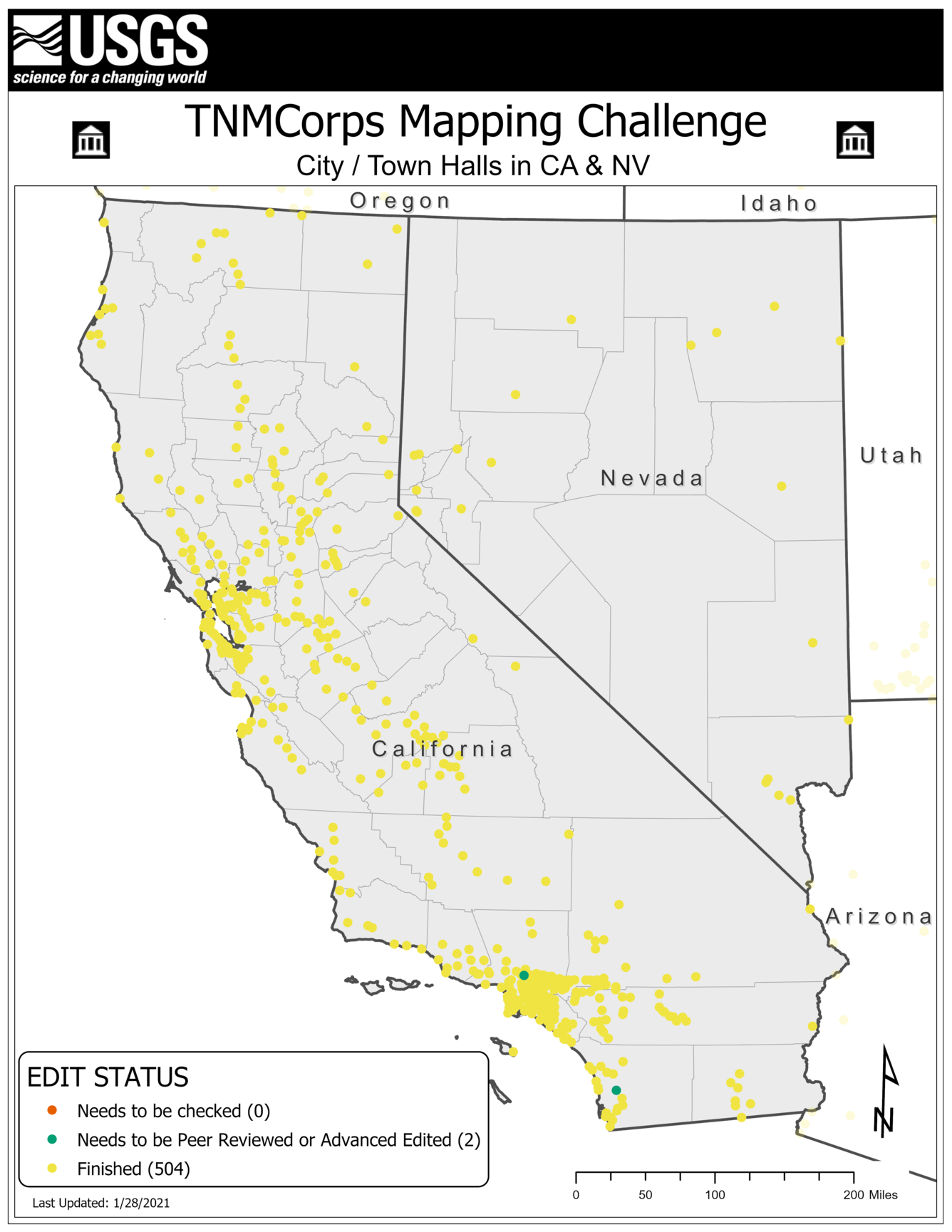 TNMCorps Mapping Challenge: City/Town Halls in CA & NV