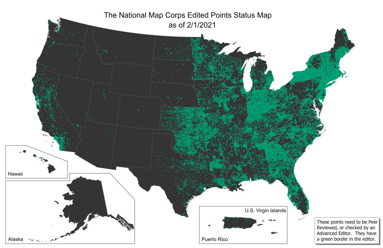 TNMCorps Status Map: Standard Edited Points as of 02/01/2021