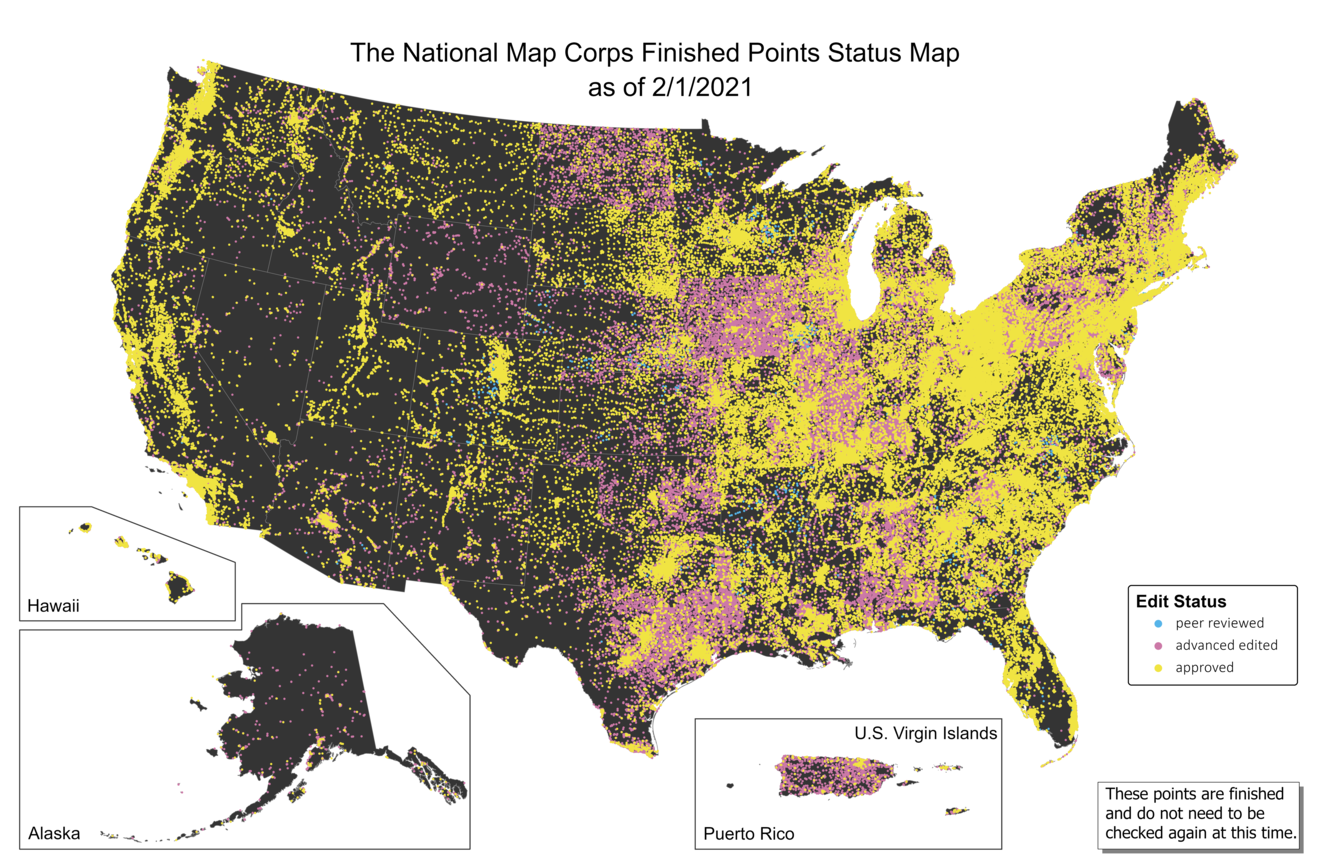 TNMCorps Status Map: Finished Points as of 02/01/2021