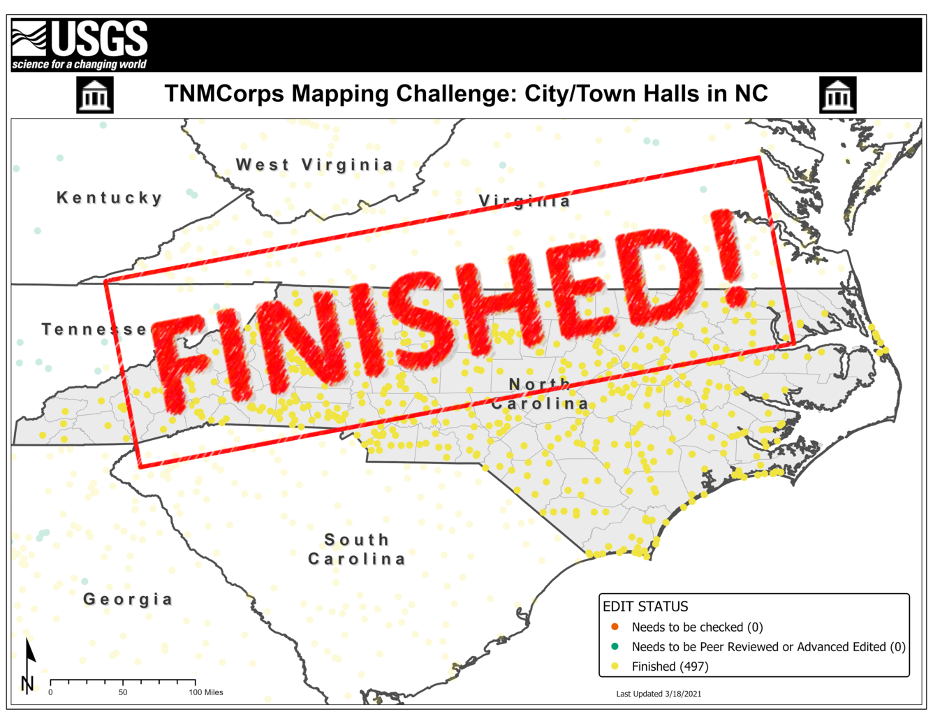 TNMCorps Mapping Challenge: City/Town Halls in NC FINISHED
