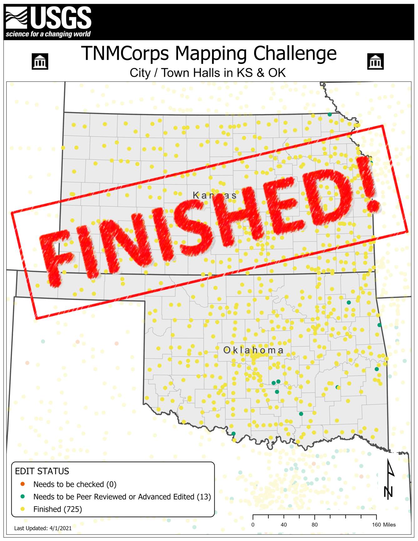TNMCorps Mapping Challenge: City/Town Halls in KS & OK FINISHED
