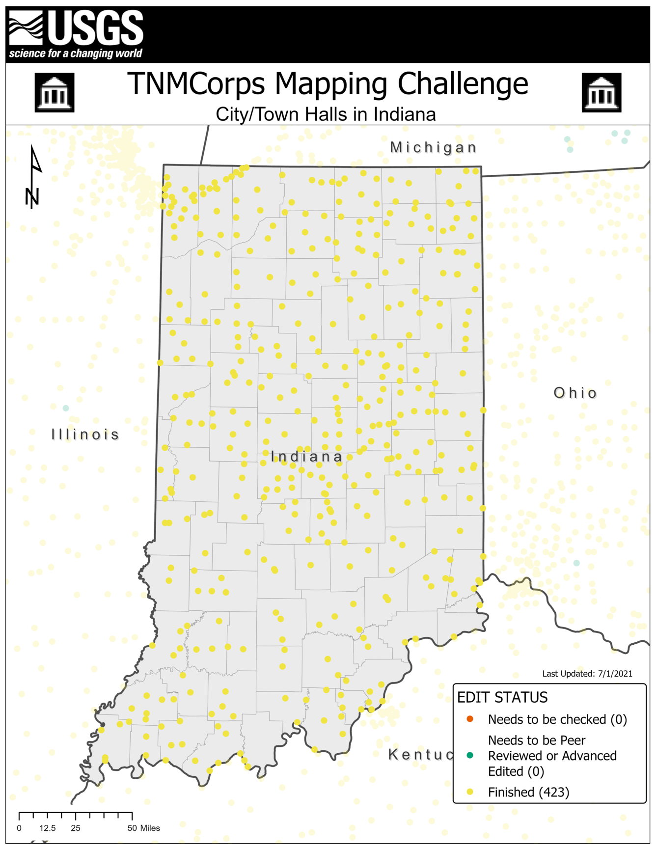 TNMCorps Mapping Challenge: City/Town Halls in IN