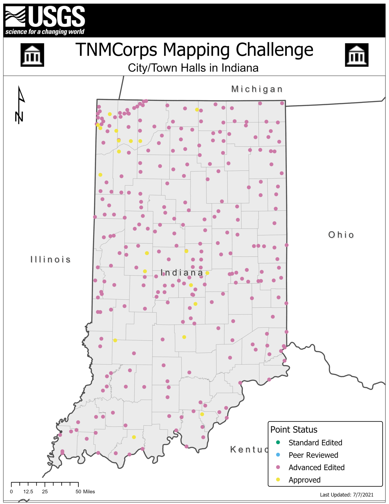 TNMCorps Mapping Challenge: City/Town Halls in IN