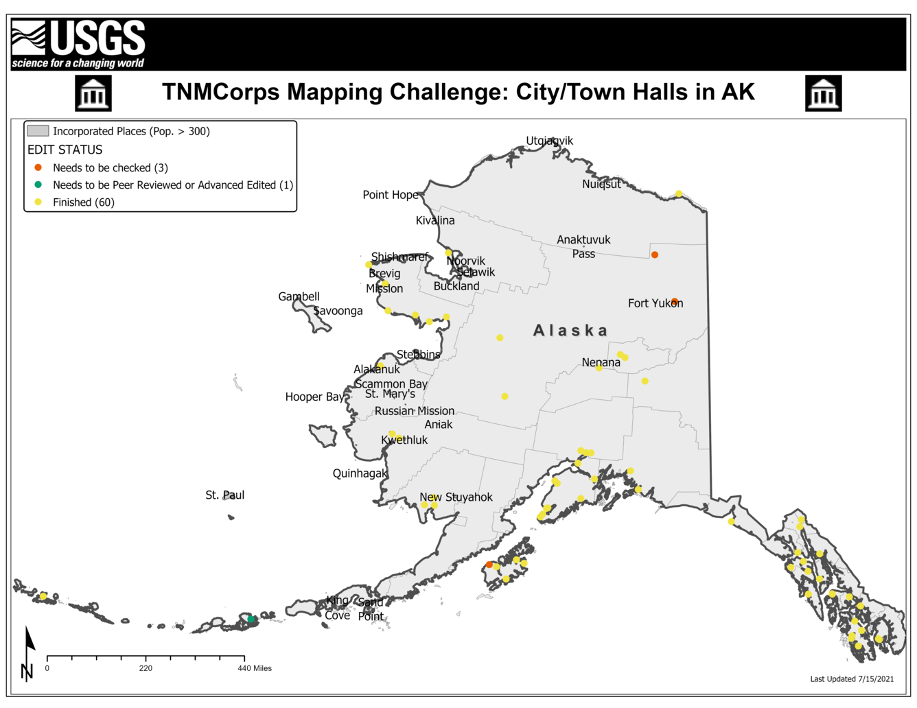 TNMCorps Mapping Challenge: City/Town Halls in AK (with Incorporated Places)