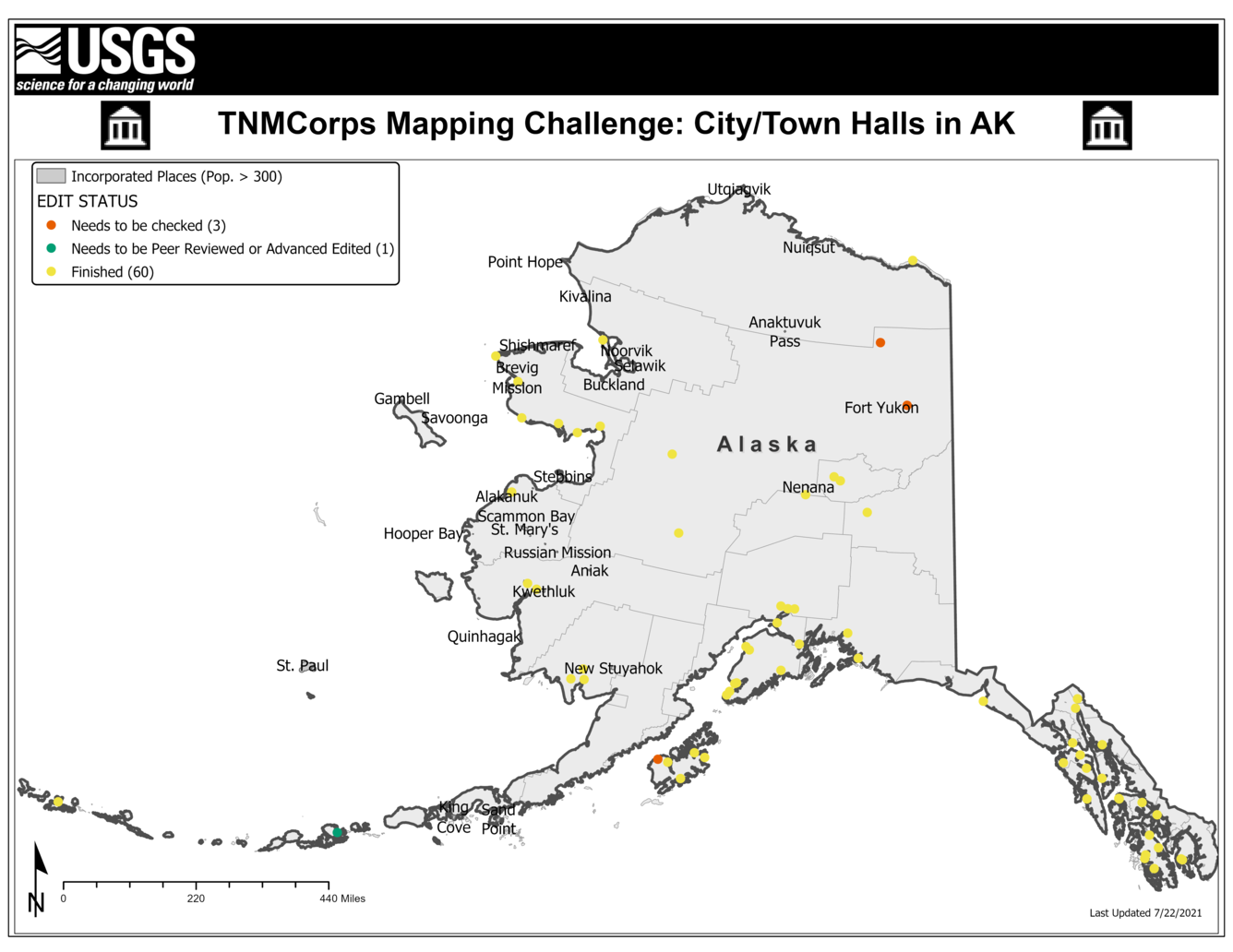 TNMCorps Mapping Challenge: City/Town Halls in AK (wIncPl)