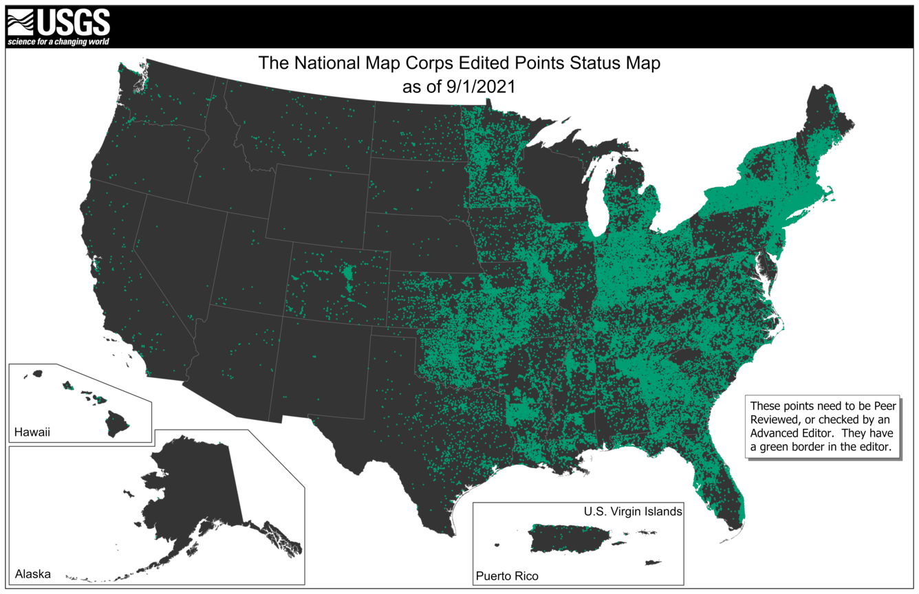 TNMCorps Status Map: Standard Edited Points as of 09/01/2021
