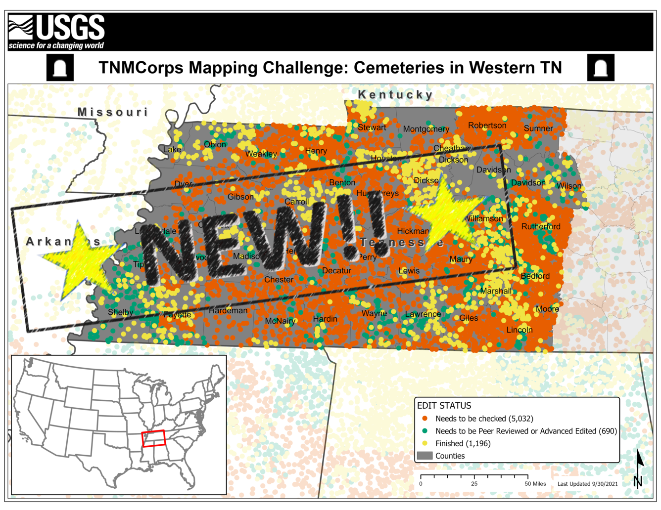 TNMCorps Mapping Challenge: Cemeteries in Western TN NEW