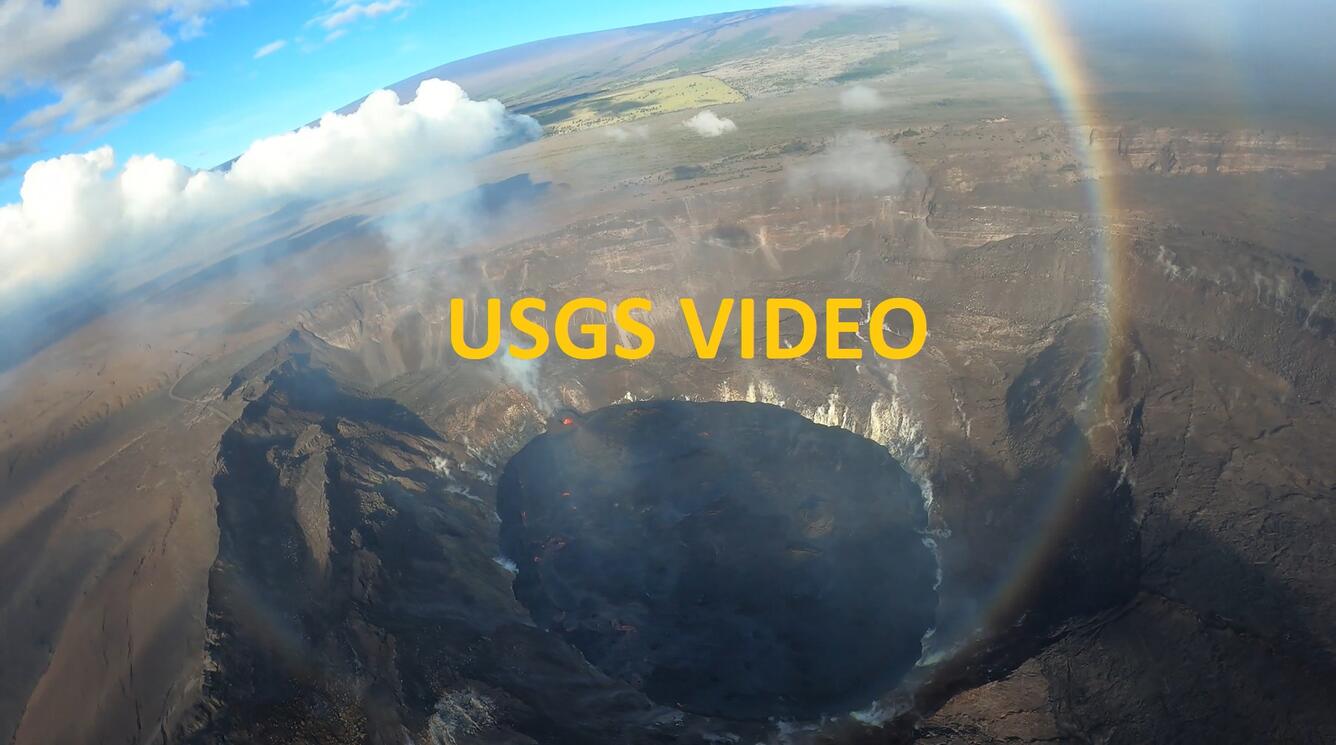 Color photograph of lava lake