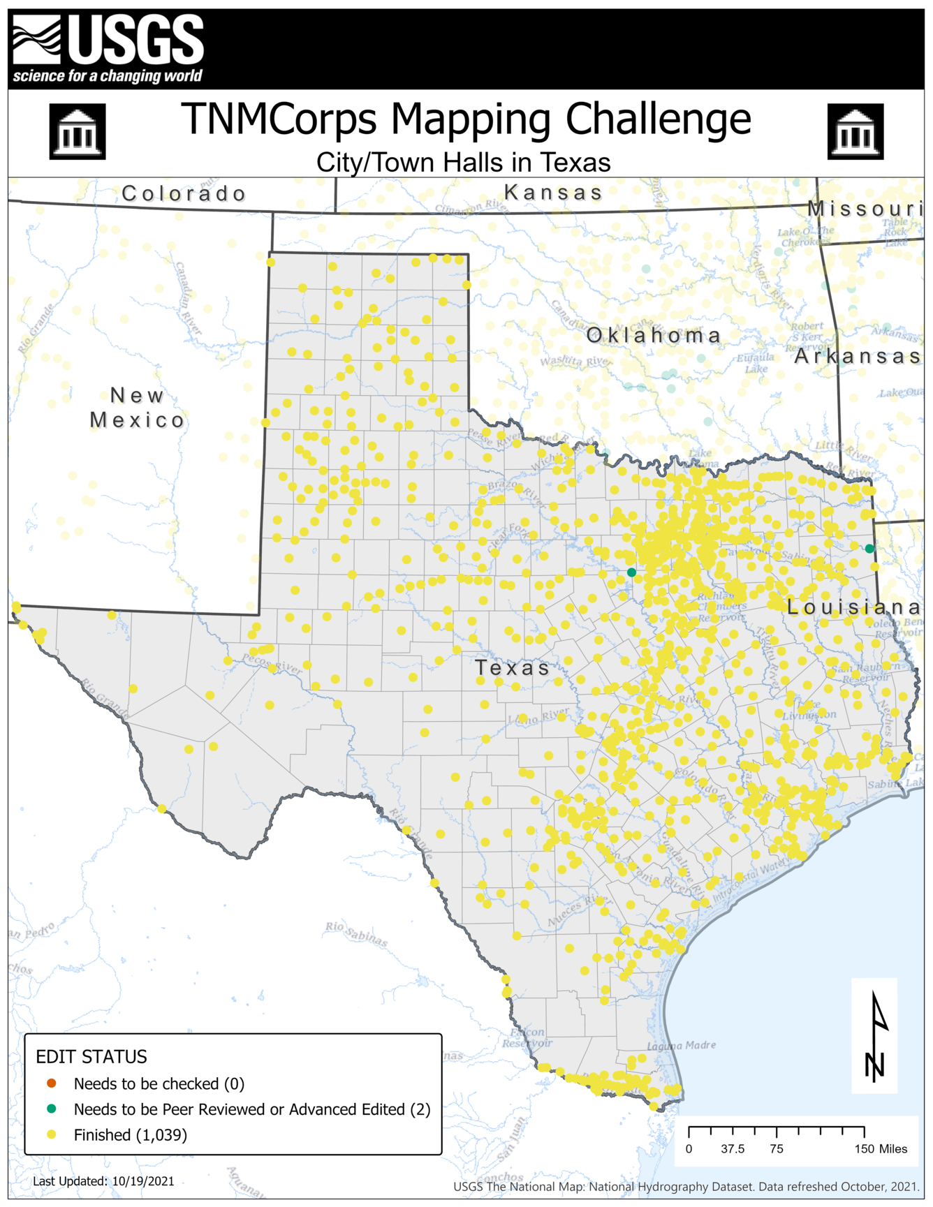 TNMCorps Mapping Challenge: City/Town Halls in TX