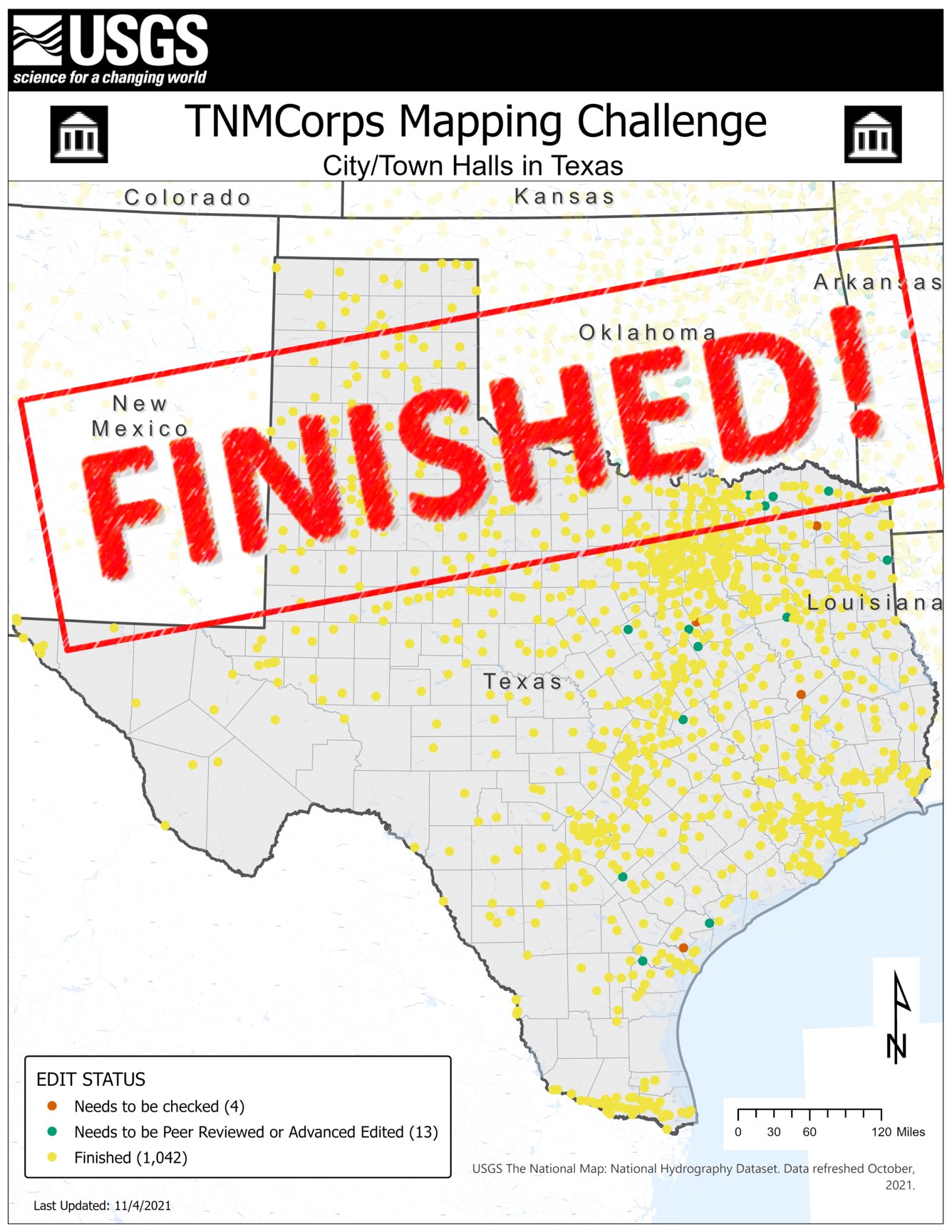 TNMCorps Mapping Challenge: City/Town Halls in TX FINISHED