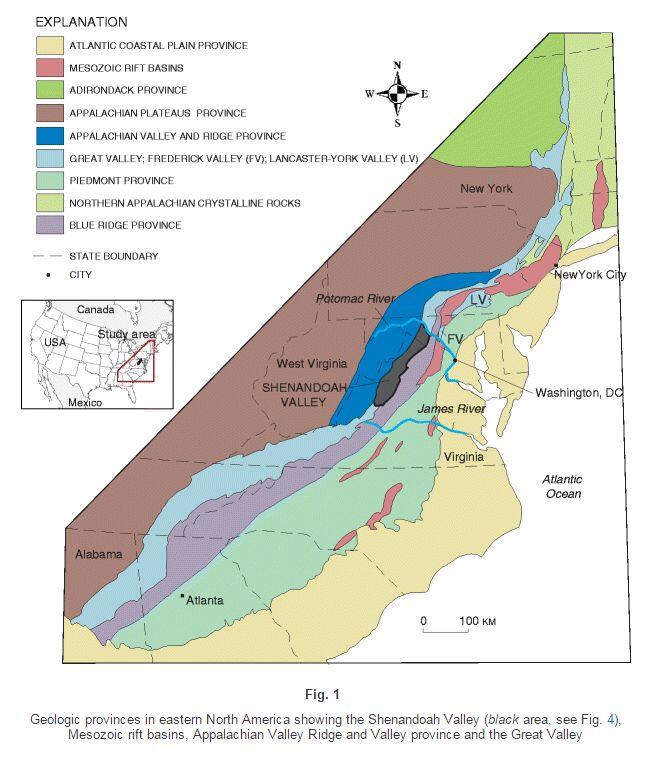 multicolored map of Shenandoah Valley