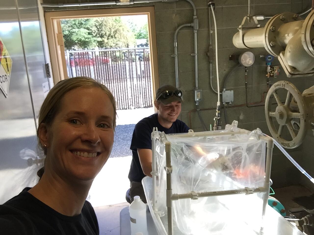 USGS scientists collecting water-quality samples from a municipal well in Nevada