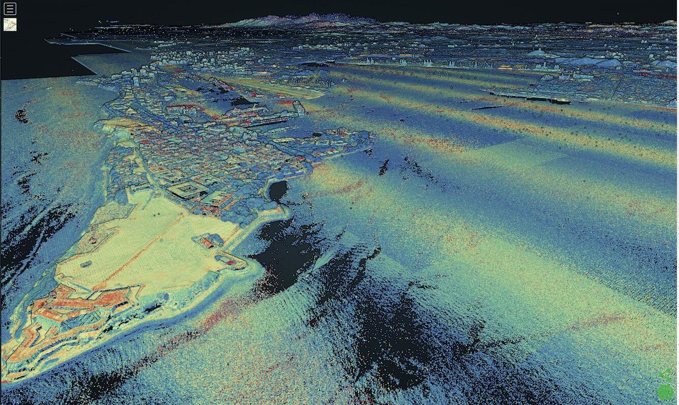 Lidar point cloud, Pre-Hurricane PR, rotate and zoom