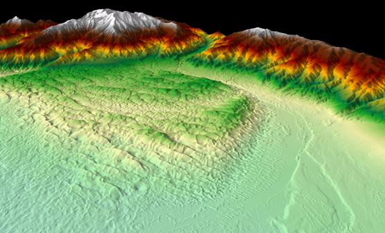 3D representation of bare earth data of the Great Sand Dunes National Park and Preserve, Colorado.