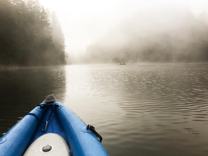 View from coring platform on Leonard Lake
