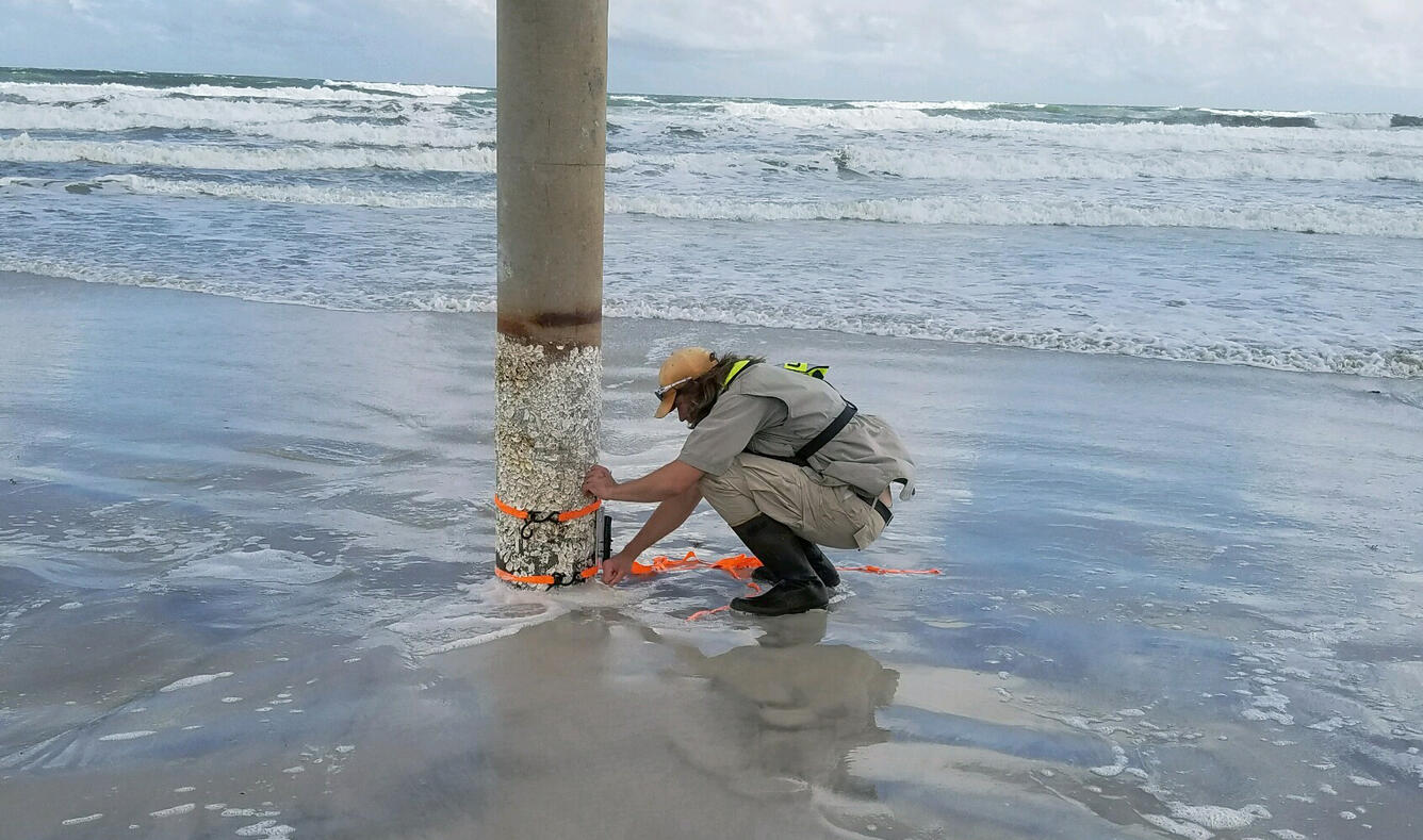 Storm-tide sensor installation