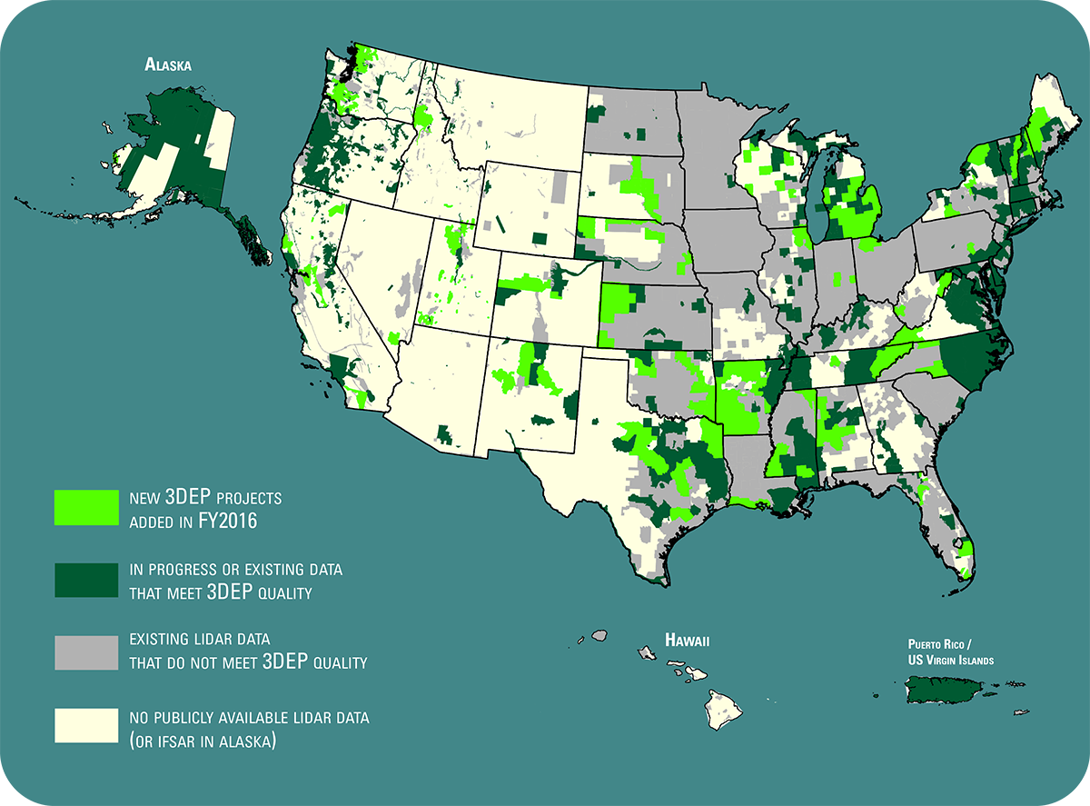 FPO Only - Map of Collected 3DEP Data