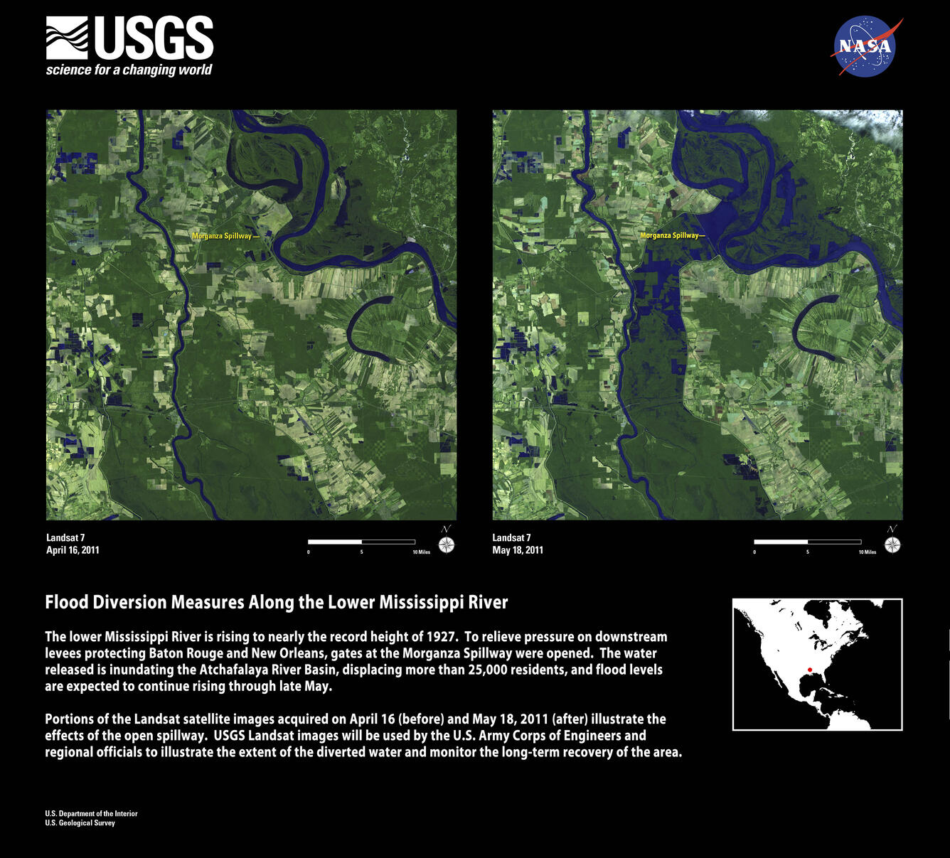 Flood diversion measures along the lower Mississippi River