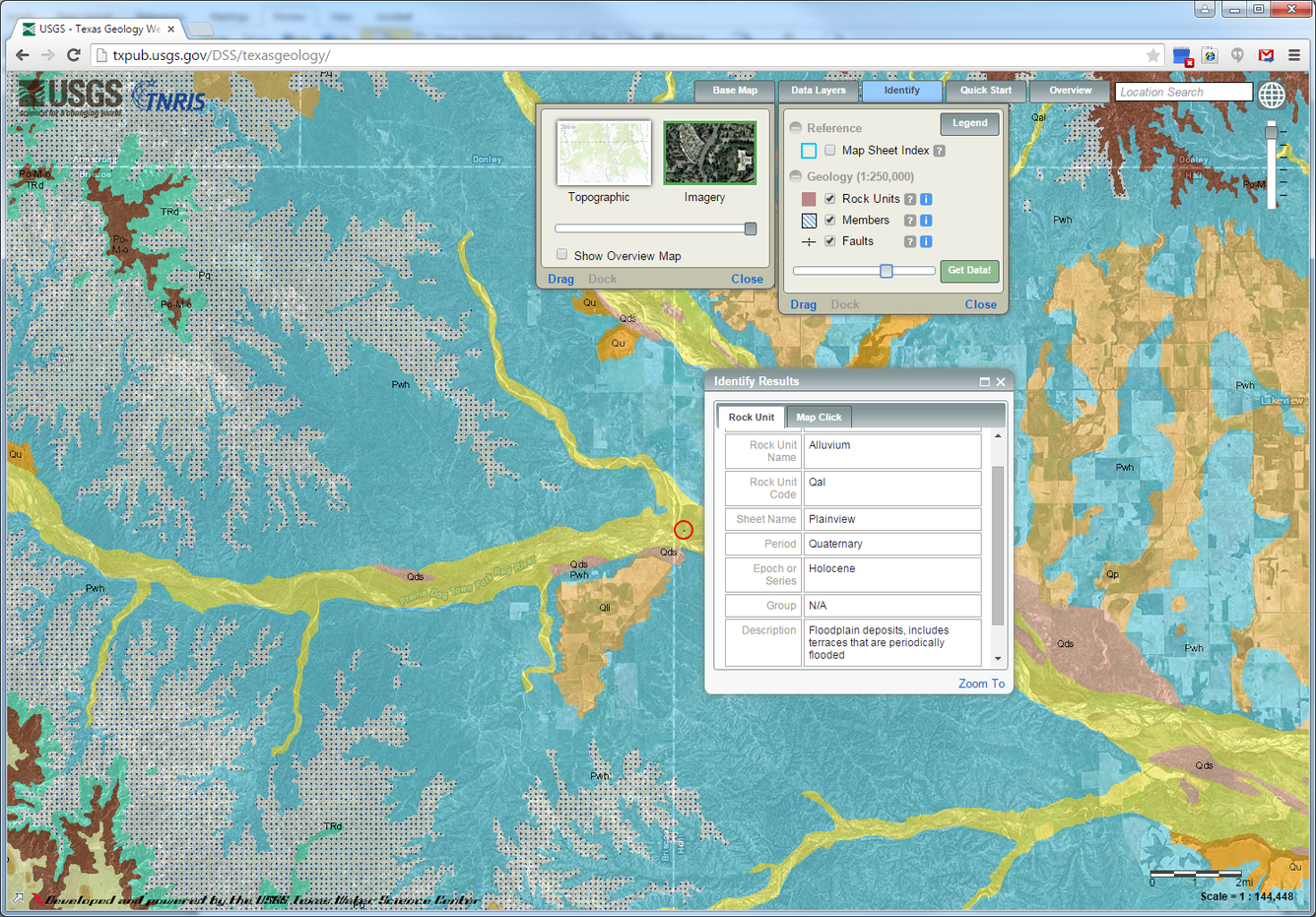 Active channel and floodplain of the Prairie Dog Town Fork of the Red River MAP