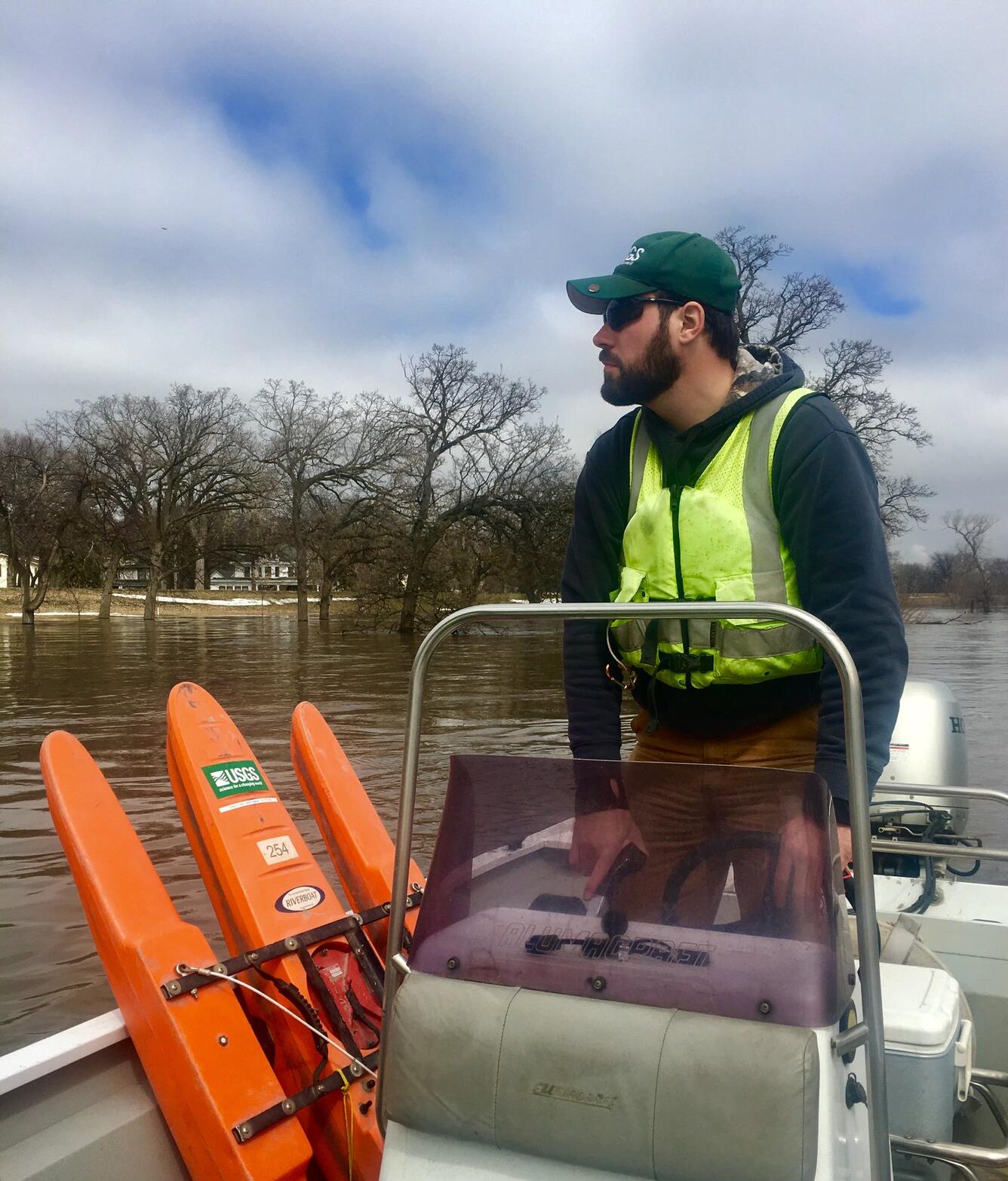 Measuring flooding in downtown Fargo, ND