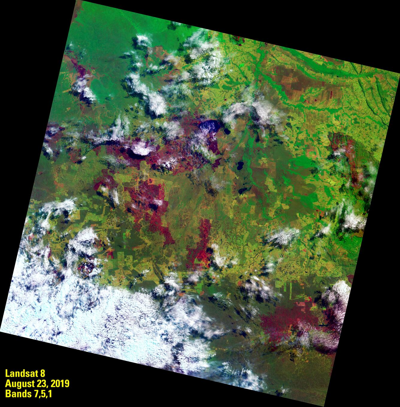 Landsat 8 image of Bolivia, Aug. 23, 2019