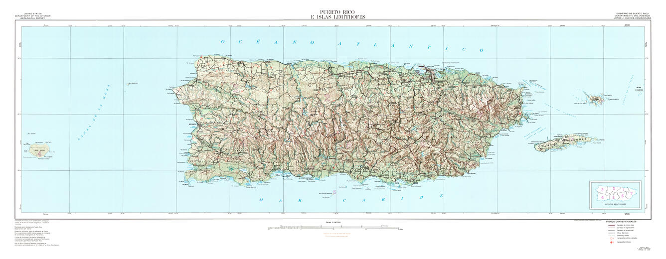 Shaded relief map of Puerto Rico