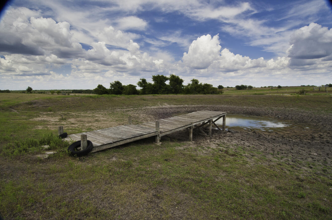 Dry livestock ponds, Schulenberg, TX