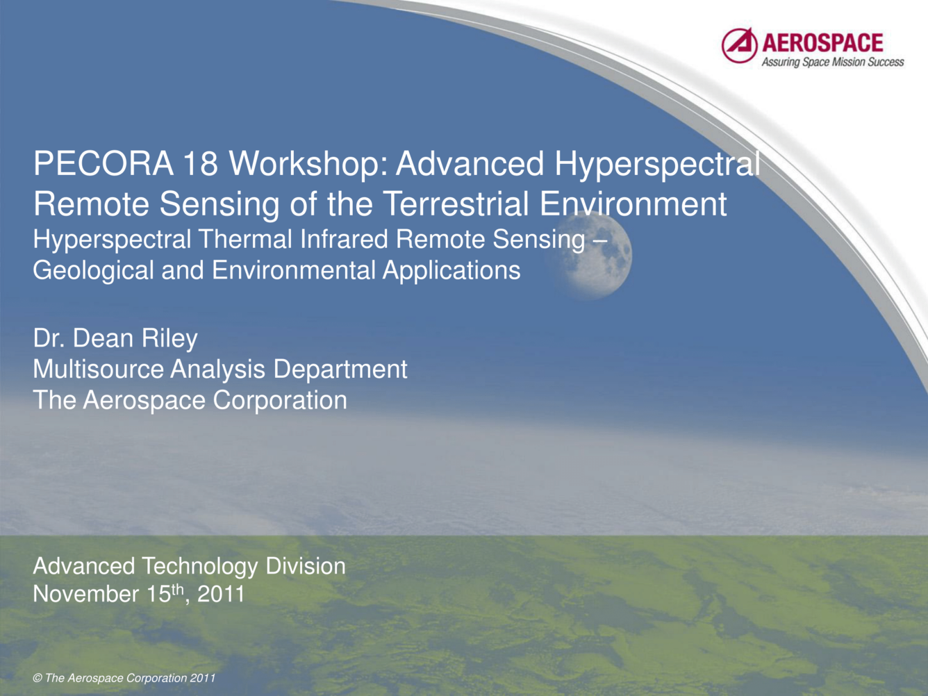 Lecture 3 – Pecora18 - Hyperspectral - Dr. Prasad Thenkabail - Thumbnail