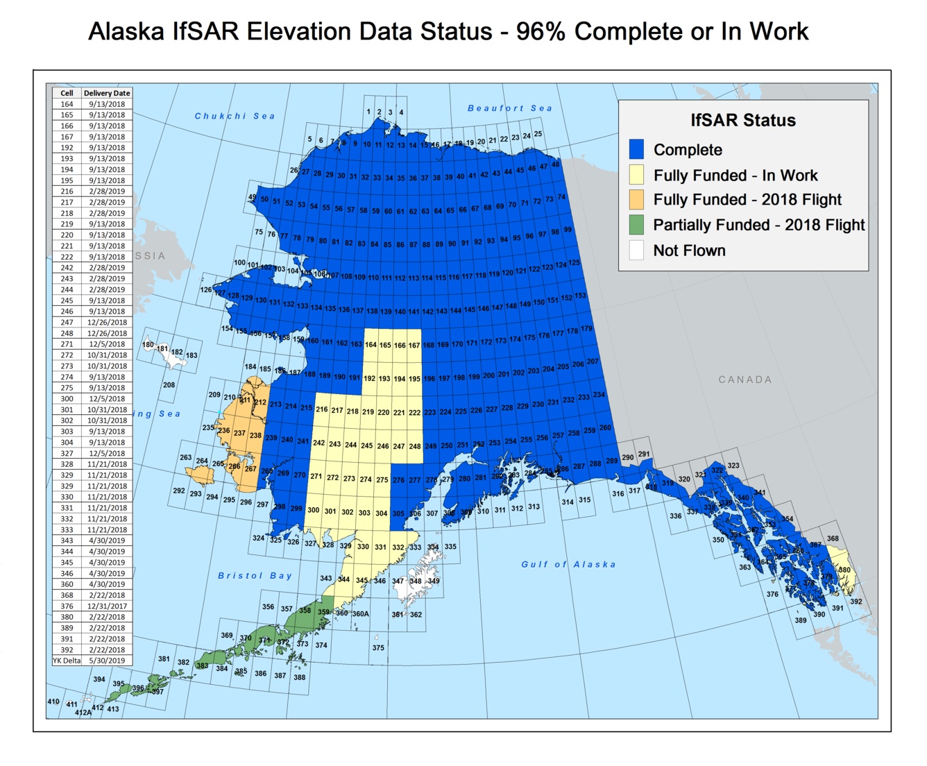 Alaska IfSAR Elevation Data Status