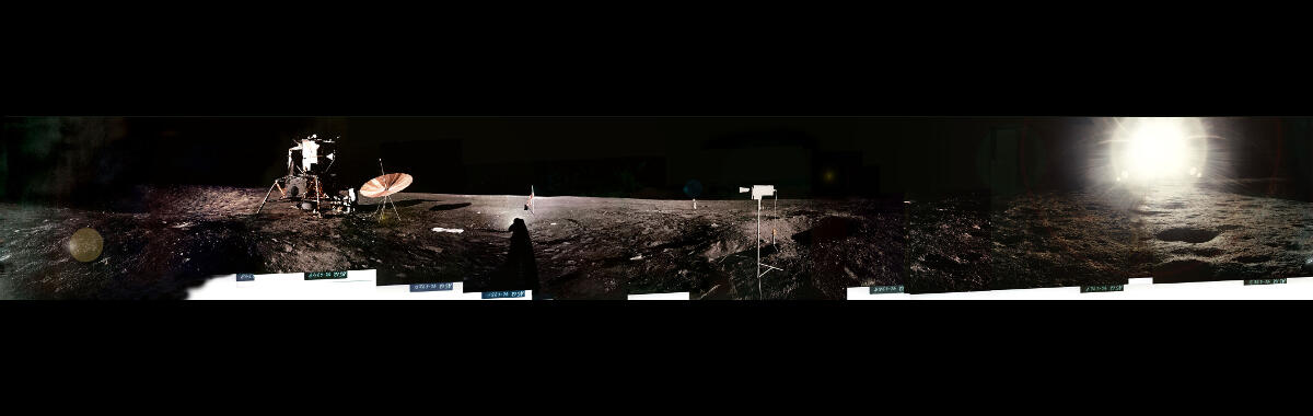 Apollo 12 color panorama taken by Charles Conrad