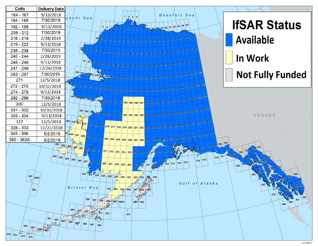 Alaska IfSAR Elevation Data Status May 2018