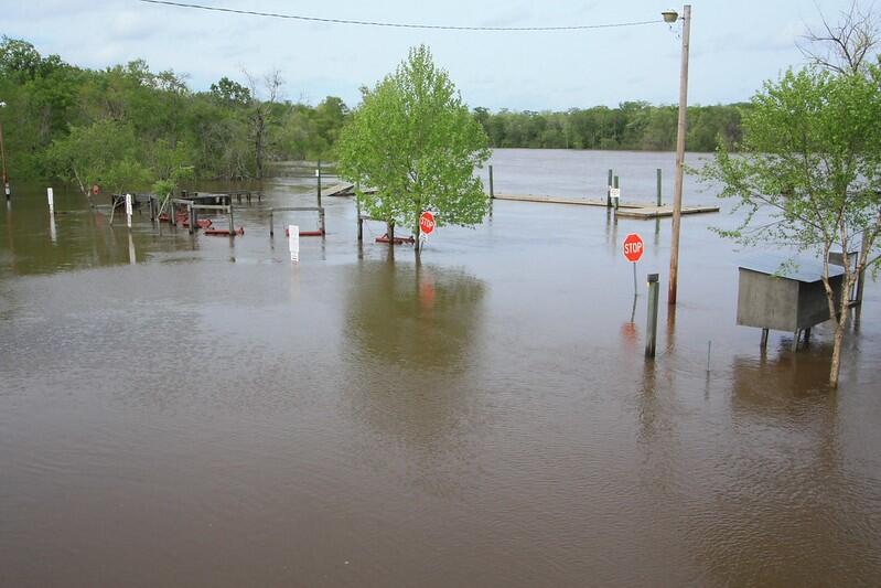 A flooded park in Glynn County, Georgia.