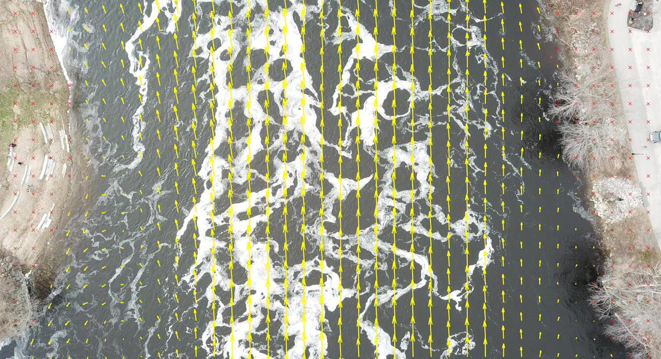 Image showing surface velocity for the Androscoggin Riber, ME