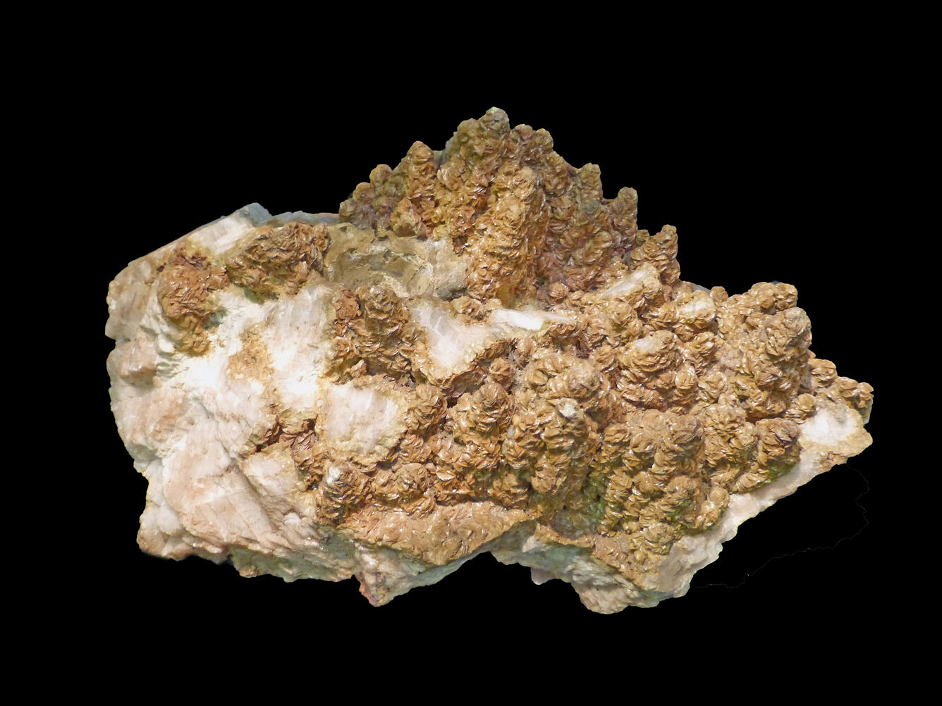 Image shows a sample of ankerite on calcite