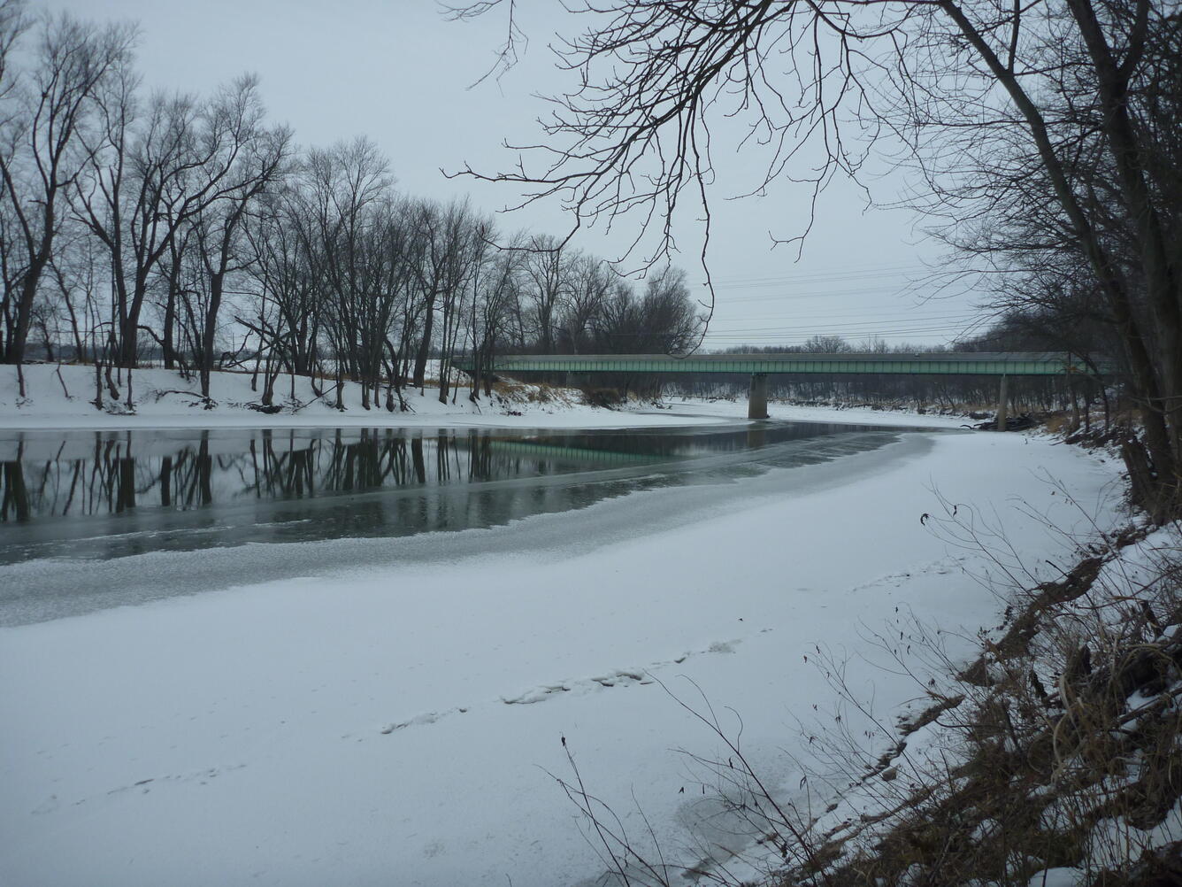 Maumee River at Antwerp, OH - snow covered