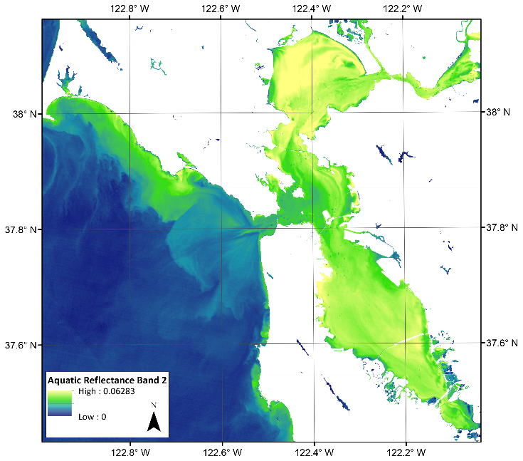 Example of the Landsat Provisional Aquatic Reflectance Science Product