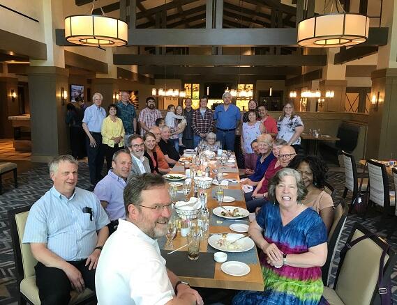 Friends celebrate Carolyn Shoemaker's 90th birthday.