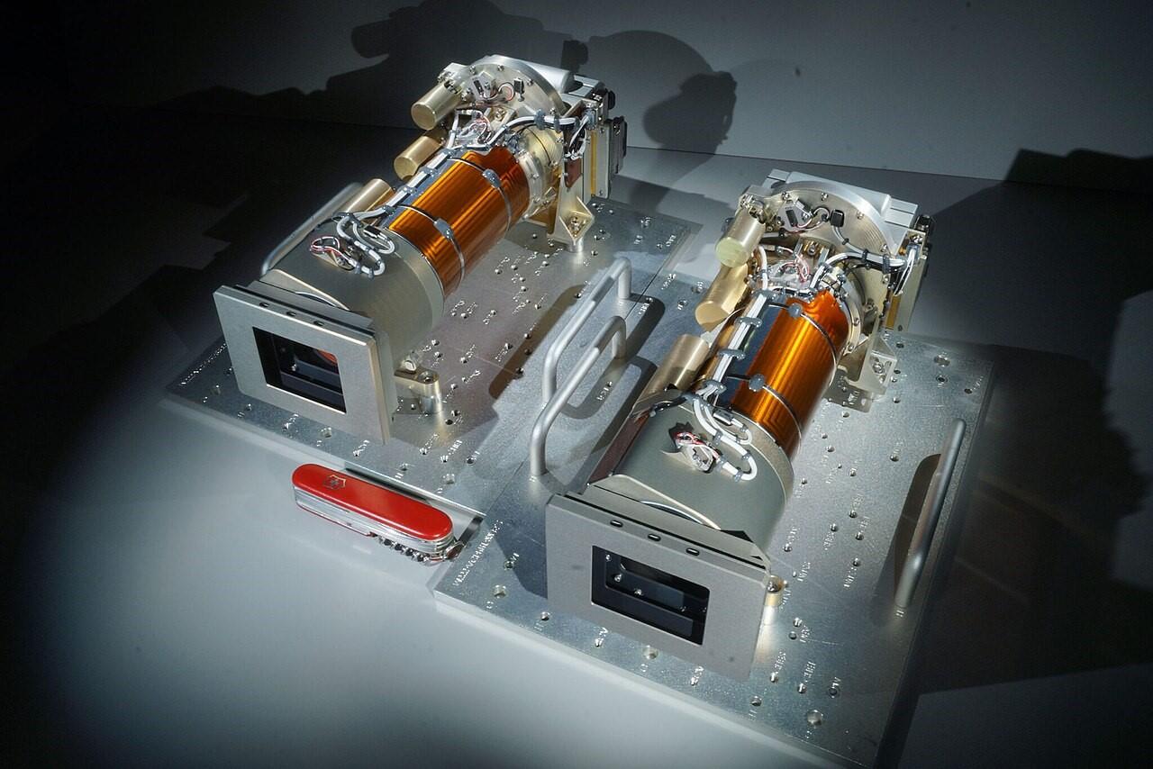 Photo of Mastcam-Z cameras with Swiss Army Knife 