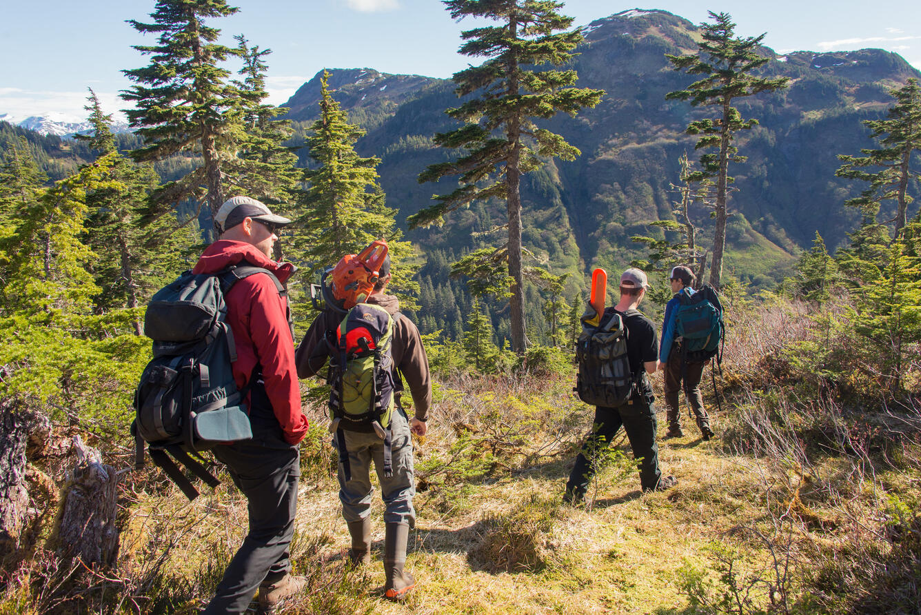 AK CASC and USGS researchers select a field site.