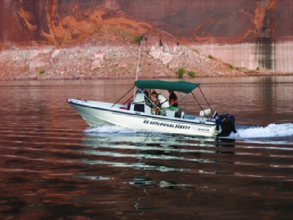 Photo of AzWSC scientists working on Lake Powell