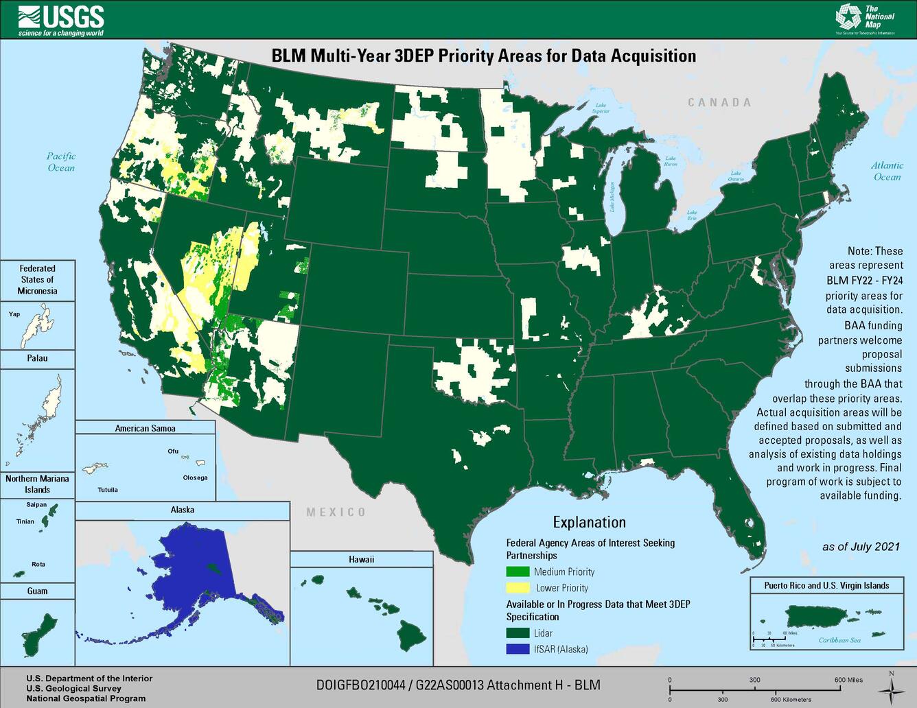 Attachment H: BLM Multi-Year 3DEP Priority Areas 