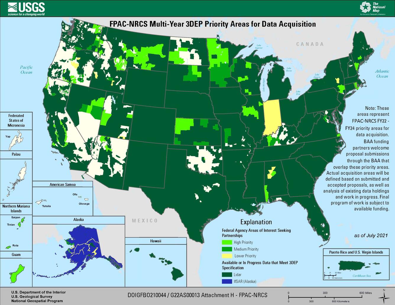 Attachment H: FPAC-NRCS Multi-Year 3DEP Priority Areas 