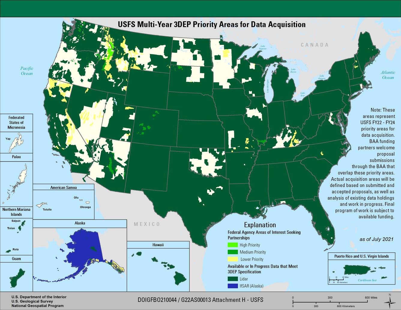 Attachment H: USFS Multi-Year 3DEP Priority Areas