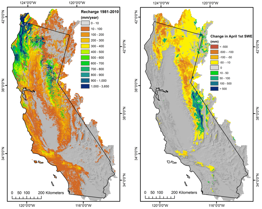 Maps of hydrologic output variables