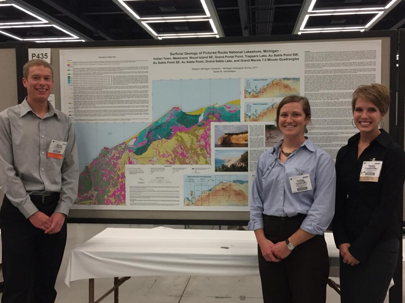 Best Student Geologic Map Competition winners from 2017 posing with award winning entry.