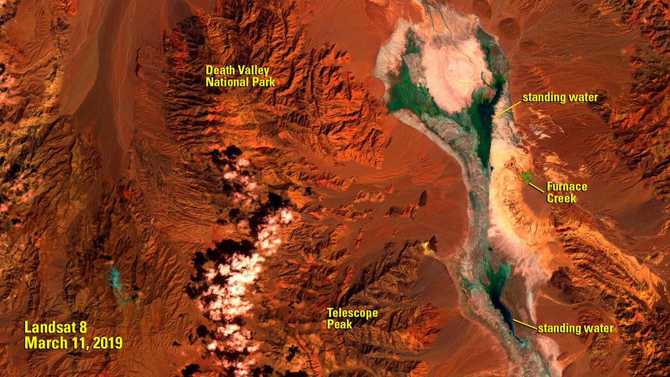 Landsat image of Death Valley, California, March 11, 2019
